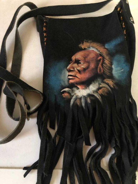 Винтажная замшевая сумка ручной работы из Перу