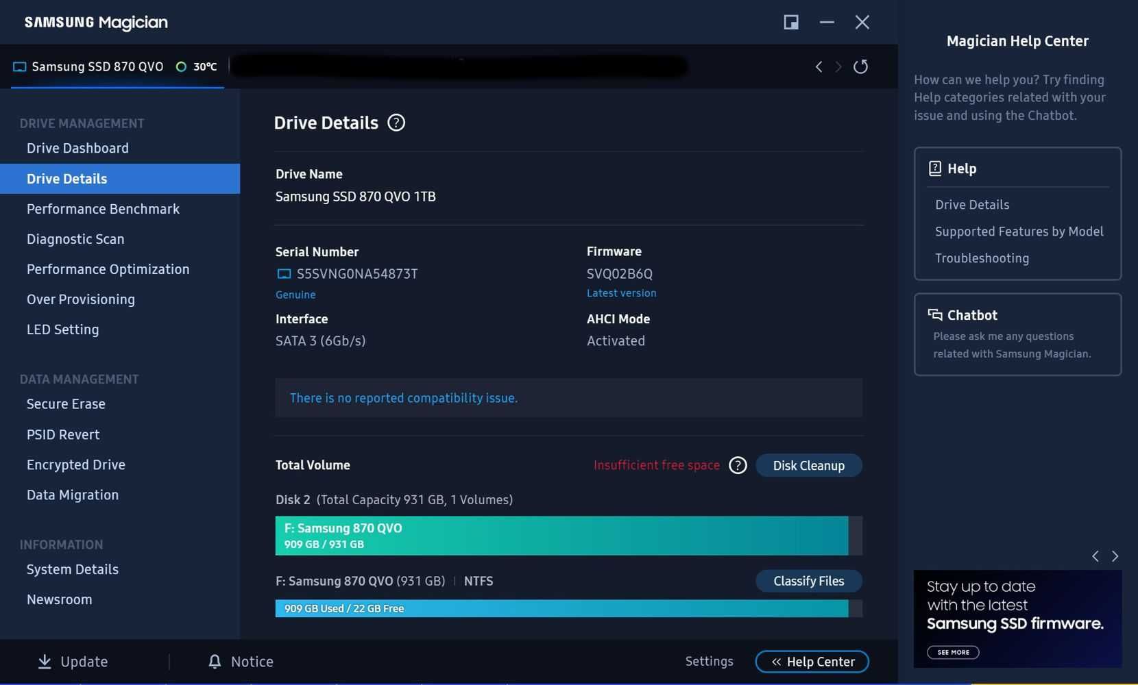 Dysk SSD Samsung 870 QVO 1 TB 2,5" SATA III