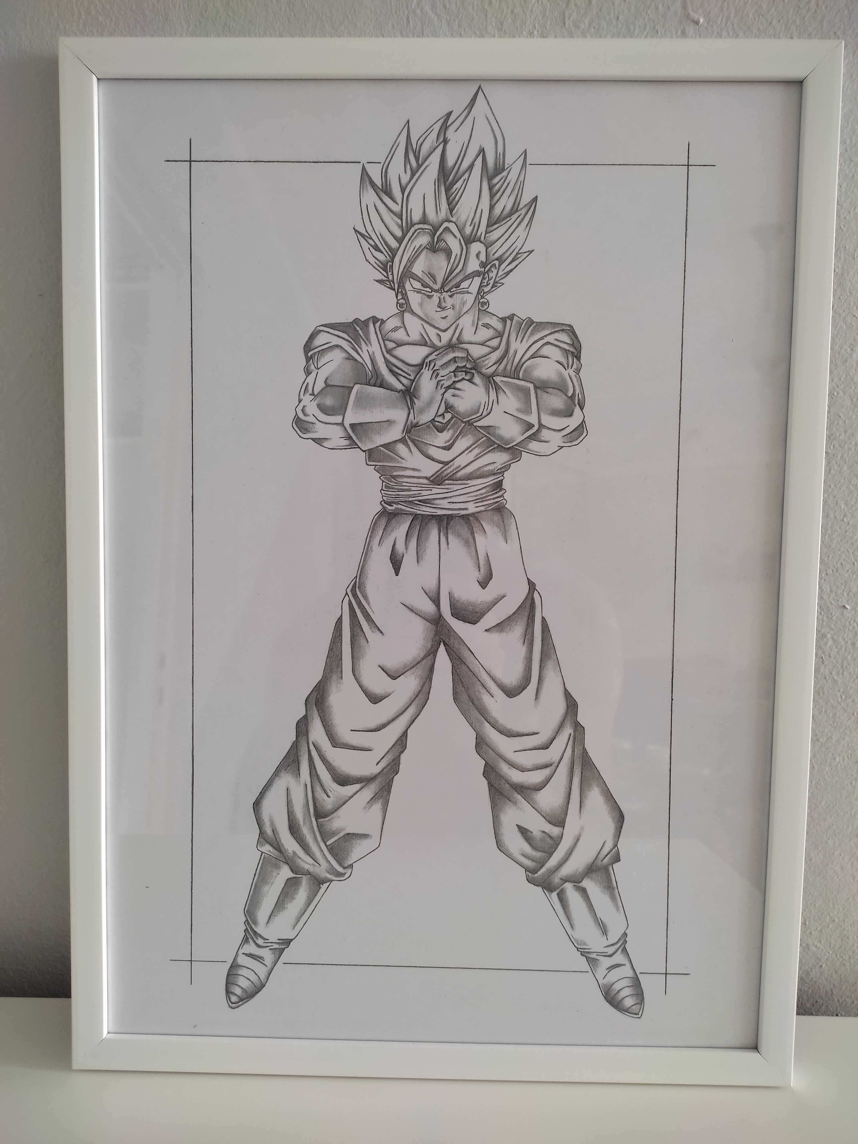 Obraz ręcznie szkicowany w ramce z bajki Dragon Ball, format A3 NOWY