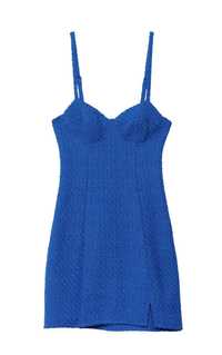 Stradivarius | Mini vestido azul azulão XL (novo)