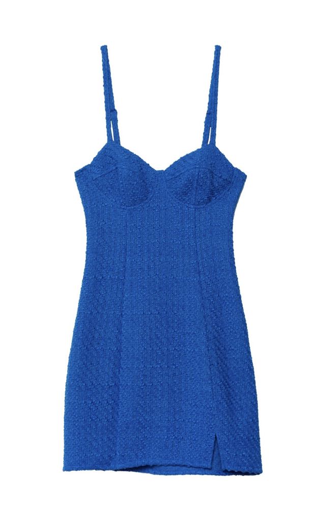 Stradivarius | Mini vestido azul azulão XL (novo)