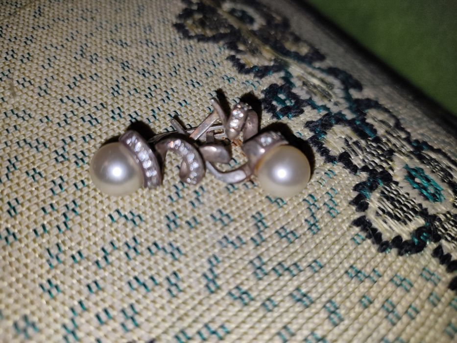 Серебряные серьги с жемчугом