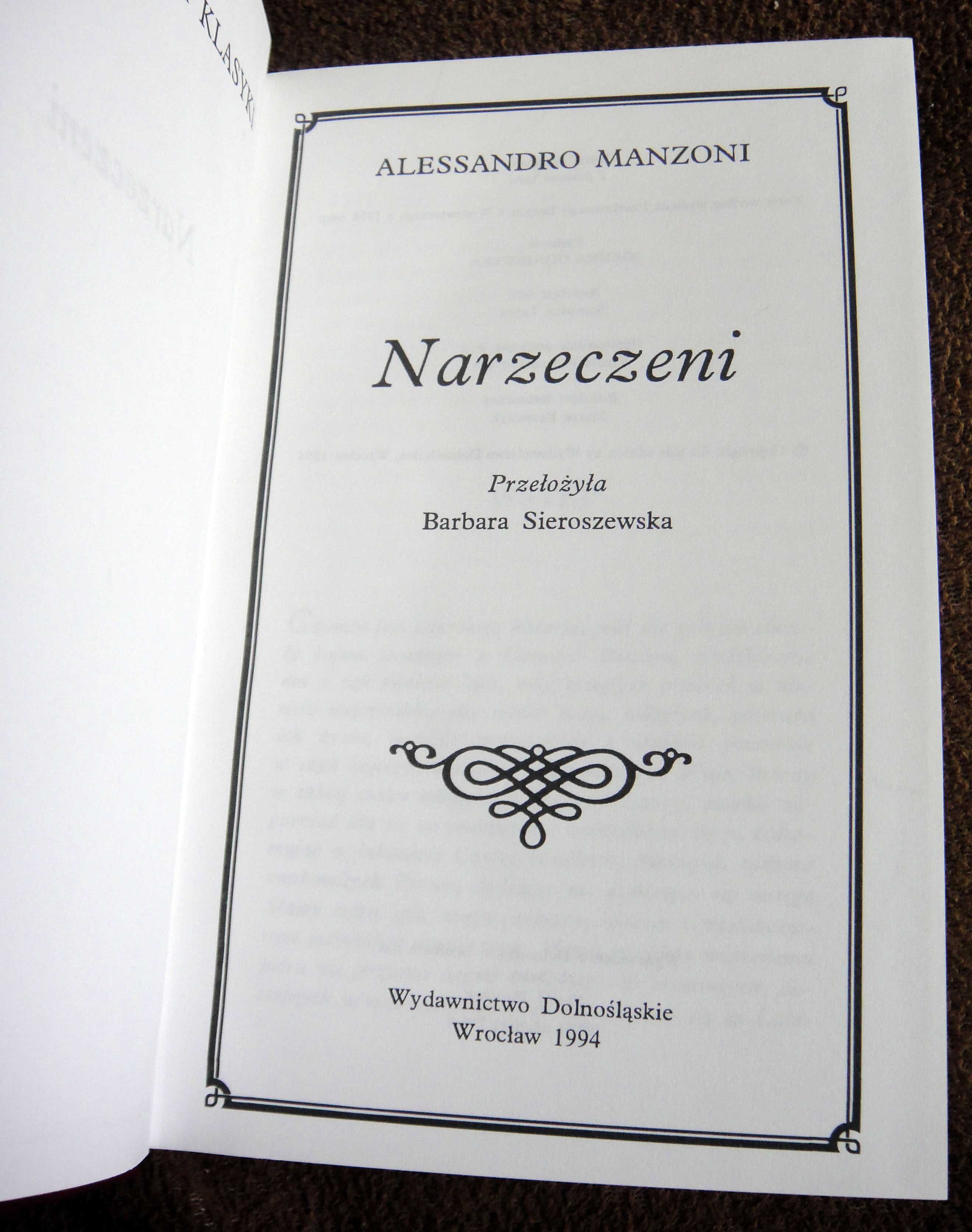 książka: Narzeczeni, Manzoni