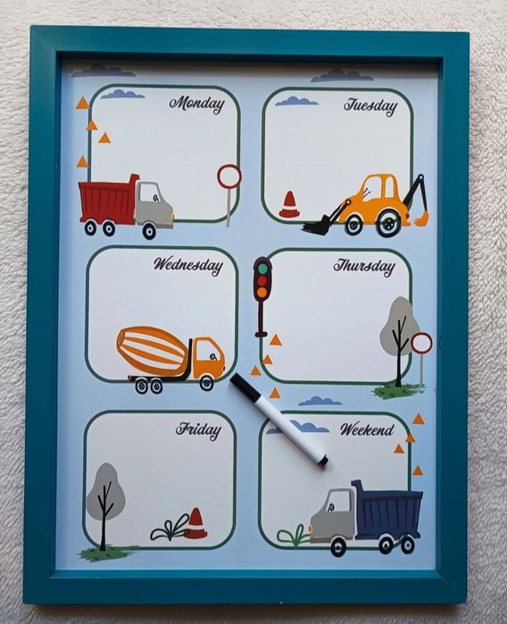 Tablica ścieralna Auta budowlane