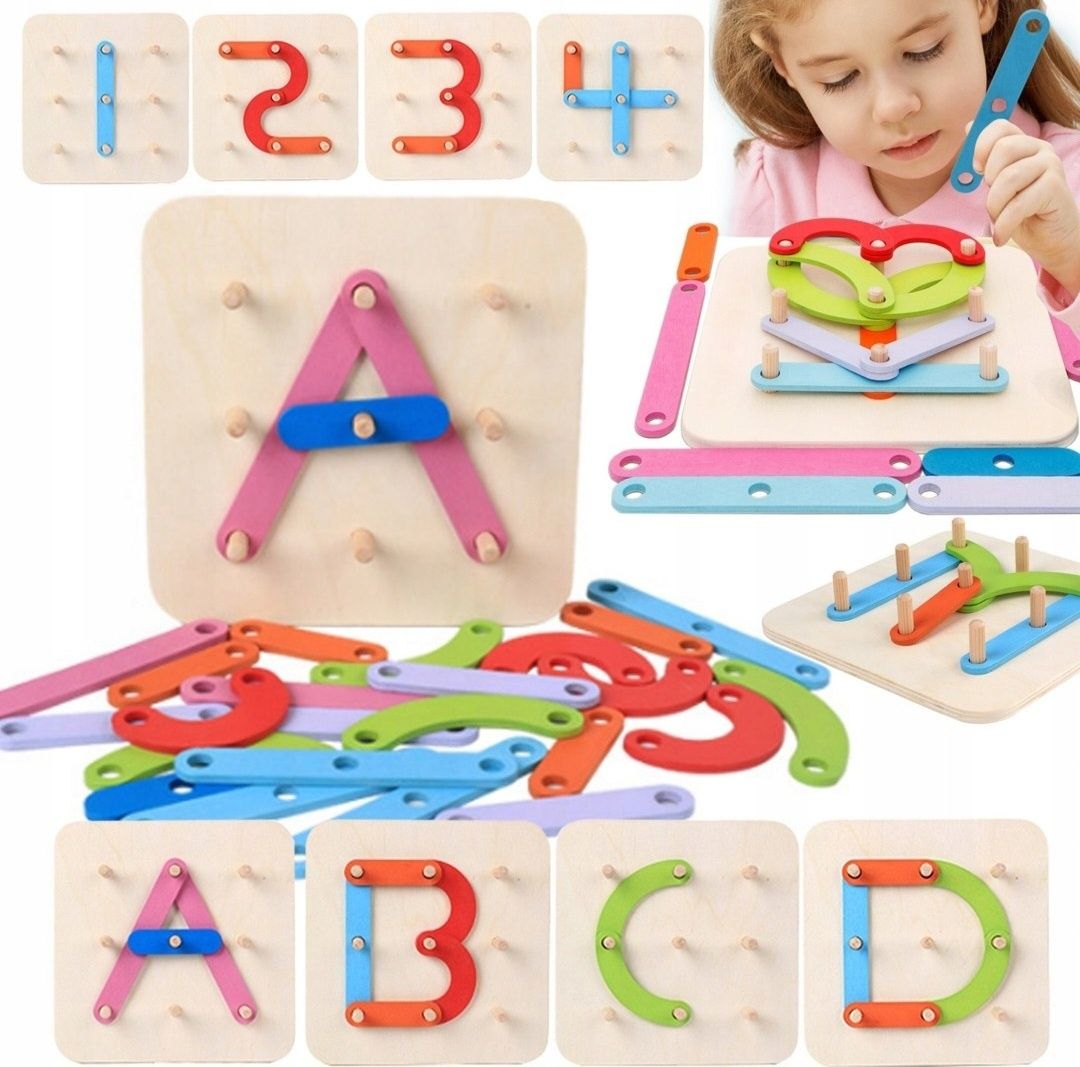 Drewniana ukladanka Montessori logiczna puzzle gra