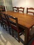 Mesa de jantar em cerejeira + 6 cadeiras