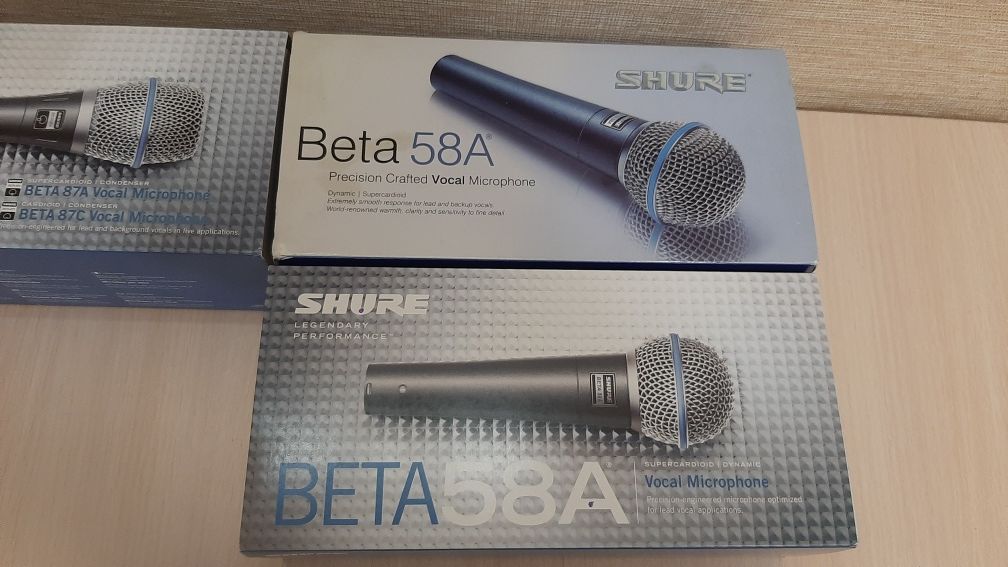 Мікрофони Shyre Beta 58a, Beta 87a. 
Shure Beta 87a