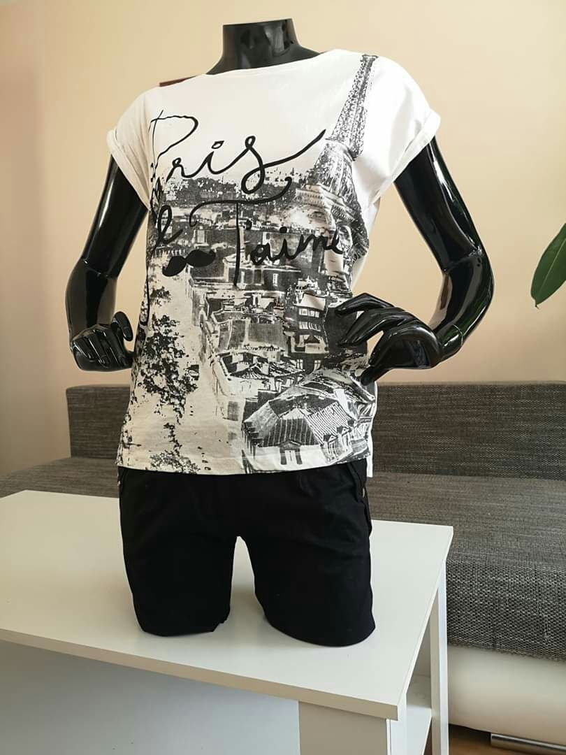 Biały t-shirt Paris