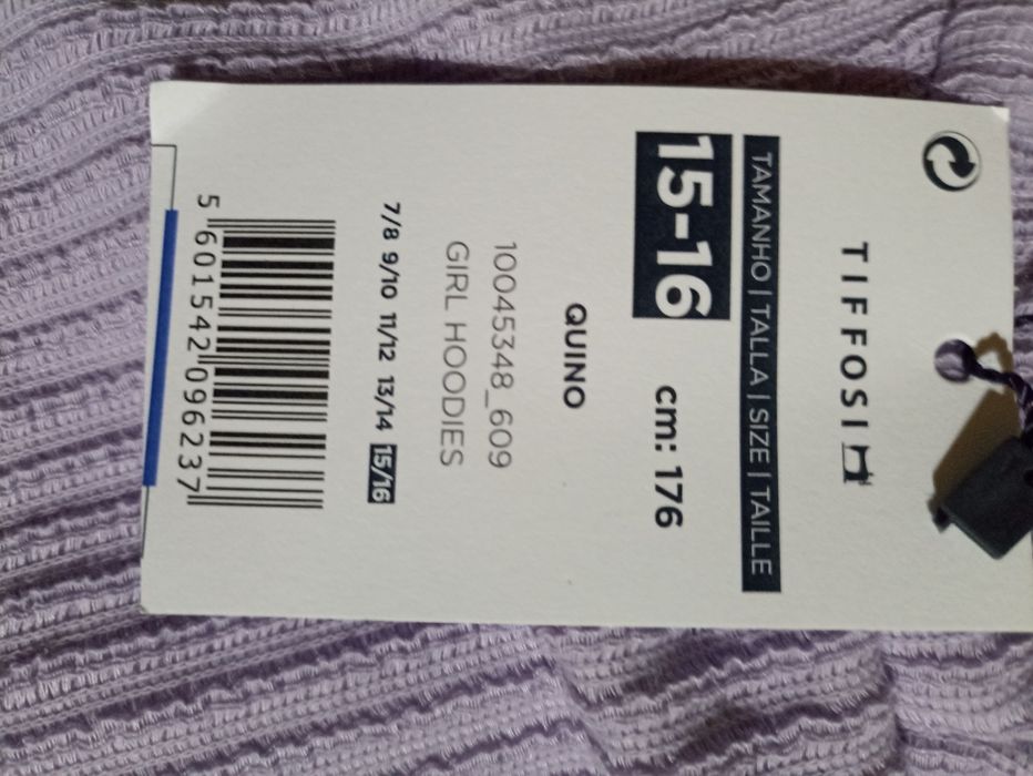Camisola lilás da Tiffosi com carapuço