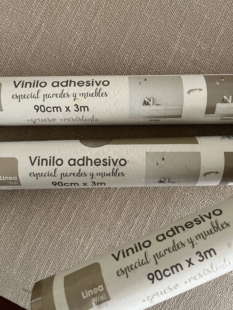 3 rolos de vinil adhesivo para parede em tom dourado