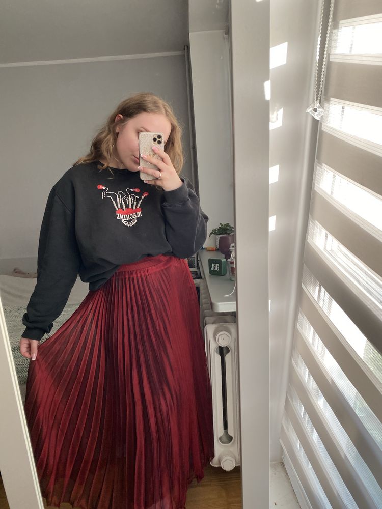Spódnica midi czerwona burgundowa rozmiar L XL