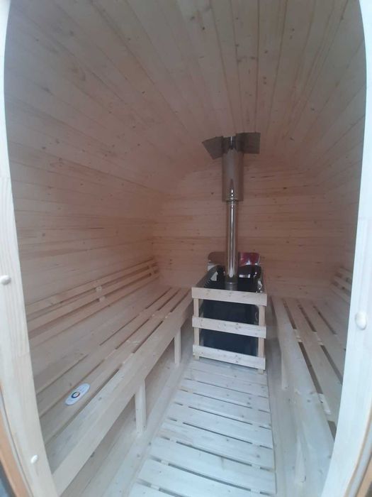Sauna ogrodowa beczka kompletna z piecem i akcesoriami