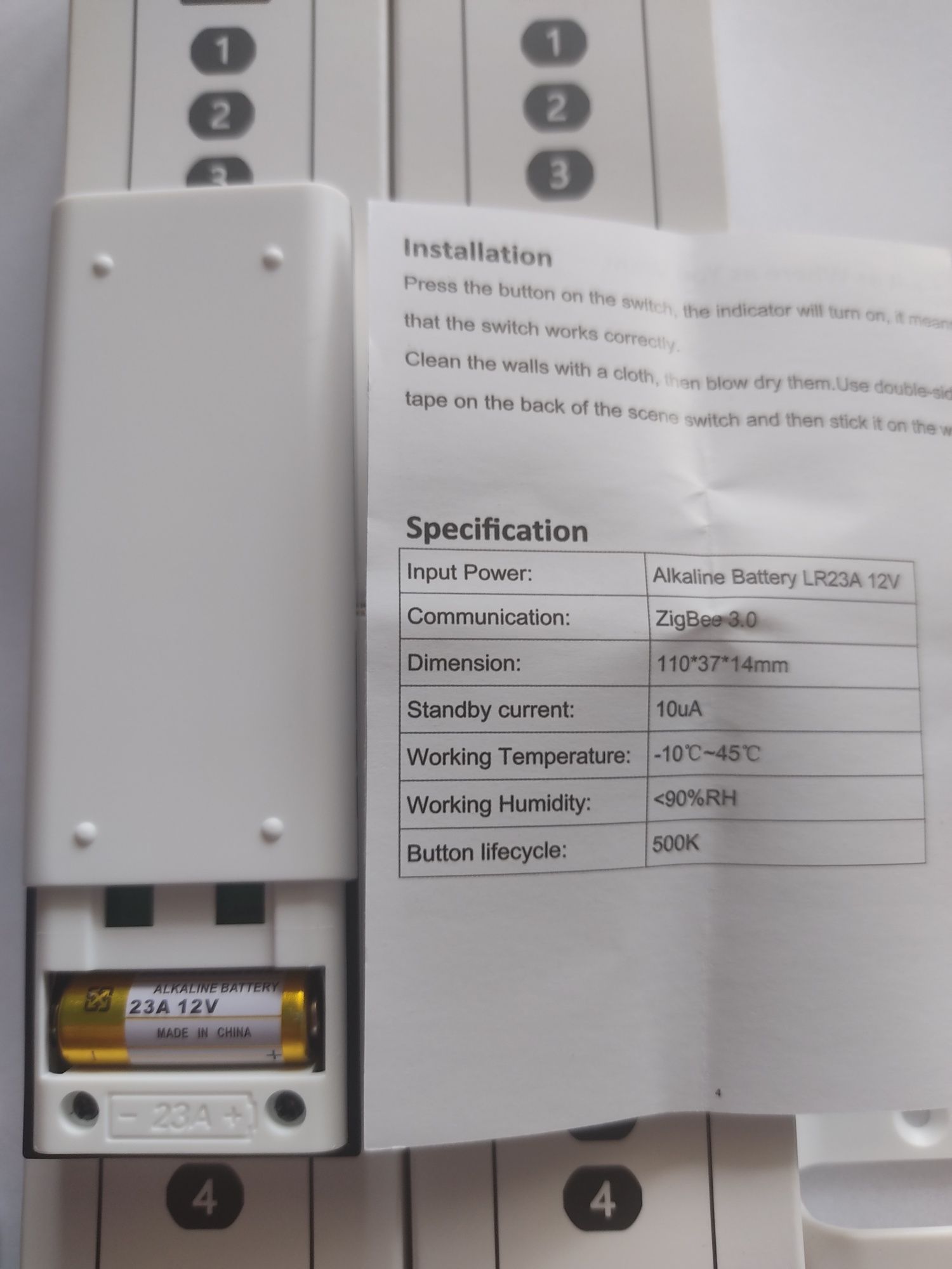 Zigbee 3.0 Pilot 4 kanały 12 scen Tuya Smart life home