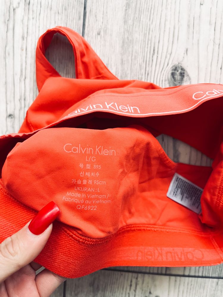 calvin klein top sportowy pomarańczowy l 40