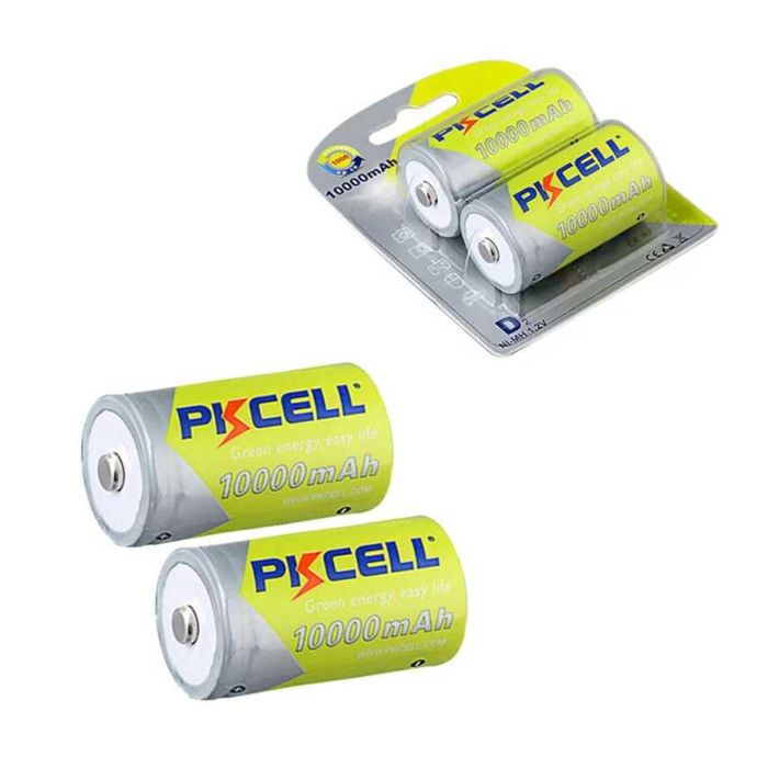 Pilhas Recarregáveis D 10000mAh e 1.2v