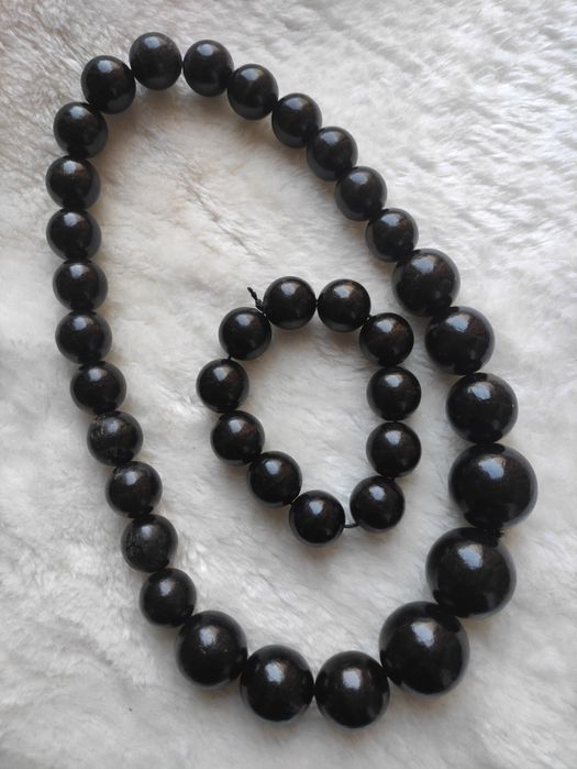 Korale drewniane góralskie zakopiańskie plus bransoletka