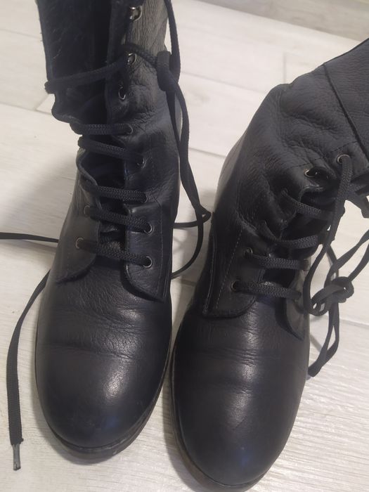 Черевики ботинки чорні шкіряні Armani