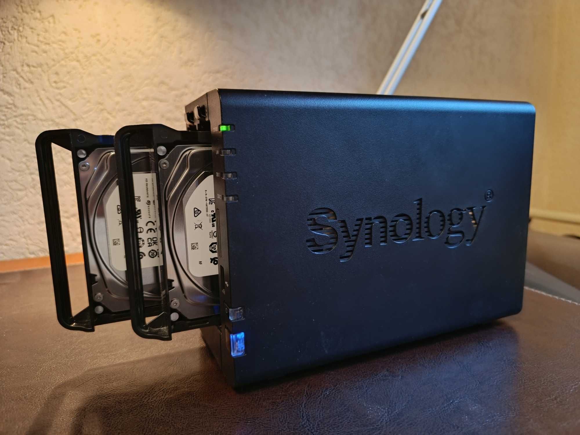 Synology DS218 + 2 GB RAM oraz nowymi dyskami 2x4 TB Synology Plus
