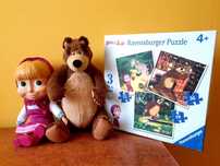 Zestaw Simba Lalka Masza i Miś Niedźwiedź (23 cm) + puzzle