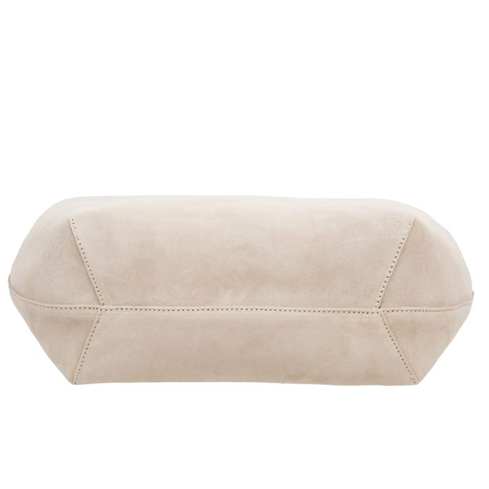 VERA PELLE torebka damska zamszowa shopper duża z paskiem V680 czarna