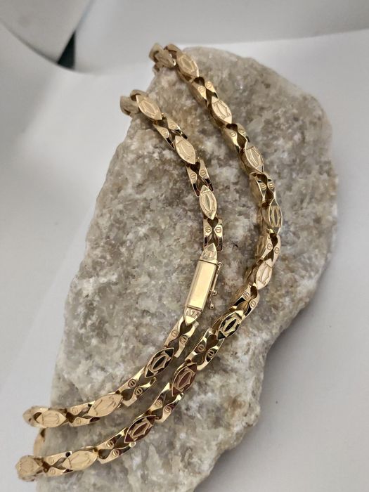 Złoty łańcuszek splot CARTIER 585