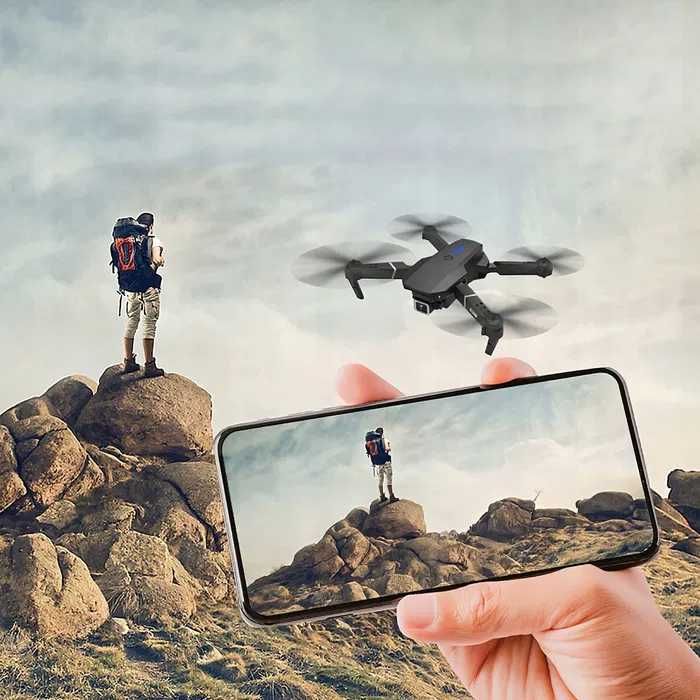 DRON NA 2 KAMERY HD WIFI Zabawka na Prezent 360° Zawis BEZ POZWOLENIA