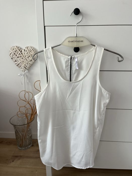 Luźna biała bluzeczka damska na ramiączkach r. S/M