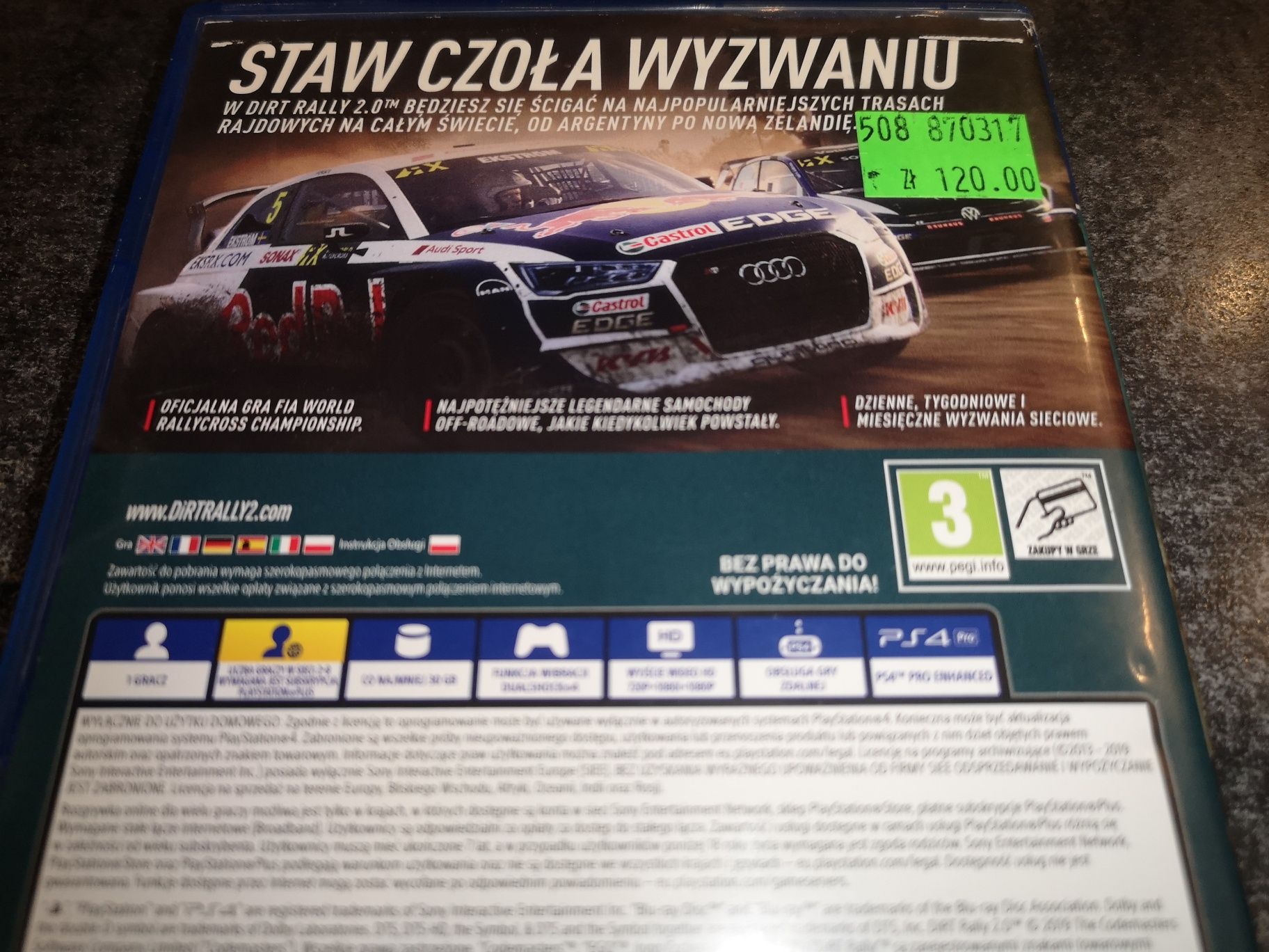 Dirt Rally 2.0 PS4 gra PL (kontynuacja Colin McRae) SKLEP Ursus