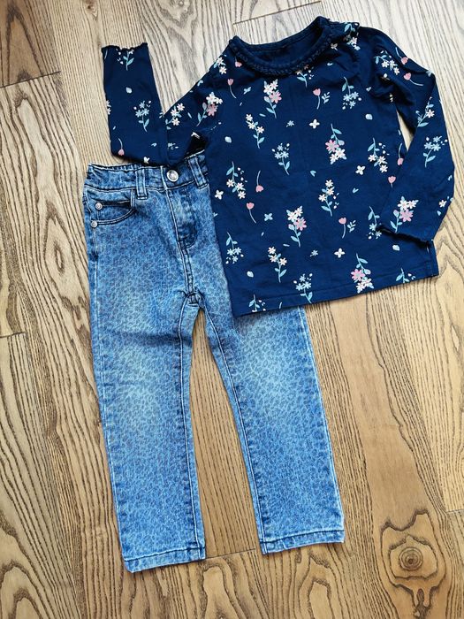 Джинси реглан штани кофта для дівчинки 3-4 роки