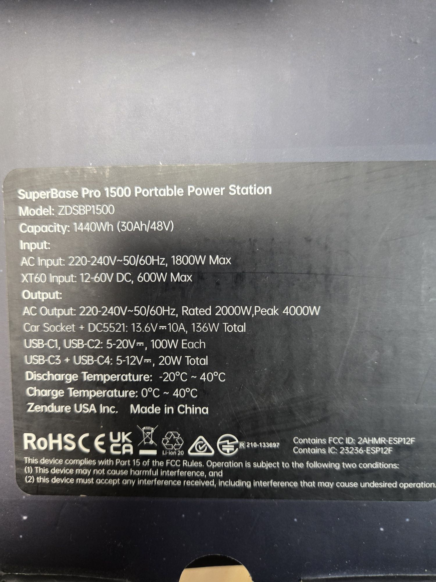 Zendure Superbase Pro 1500w
