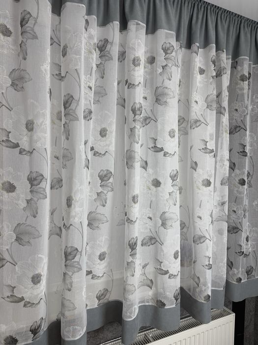 штори на кухню, тюль коротка, арка кухонна