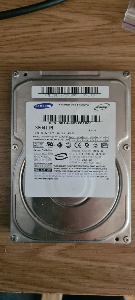 Жорсткий Диск HDD 3.5" Samsung 40Gb SP0411N IDE 3,5"