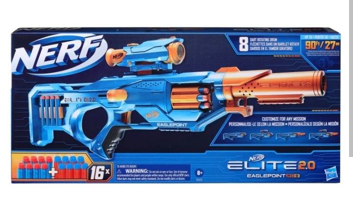 Pistola de dardos Nerf Elite 2.0 Eaglepoint RD-8 em excelente estado.