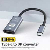 Конвертер 8К HD USB-C в Displayport, поддержка 8К 60гц, 4К 129 Гц.