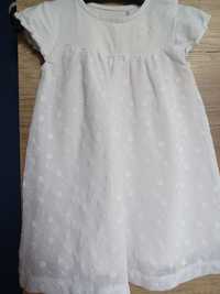 Biala sukienka z krótkim rękawem rozmiar 80 5.10.15