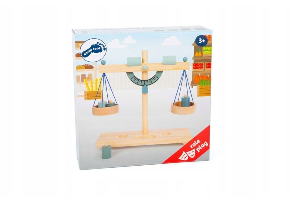 Waga szalkowa drewniana dla dziecka