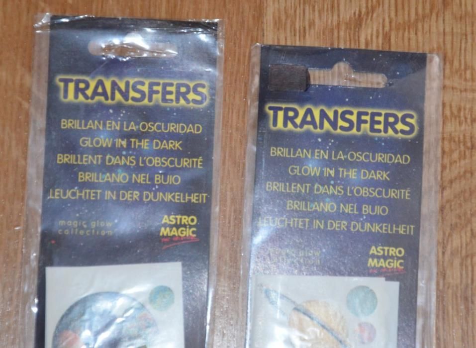 Transfers Fosforescentes(brilham no escuro) Planetas:Marte,Saturno,etc