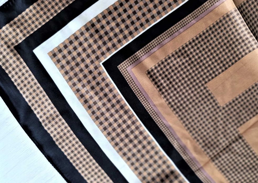 Apaszka chustka brązowo czarna