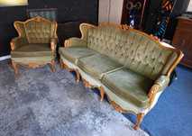 Komplet sofa plus fotel. Styl ludwikowski, retro, vintage. Lata 60
