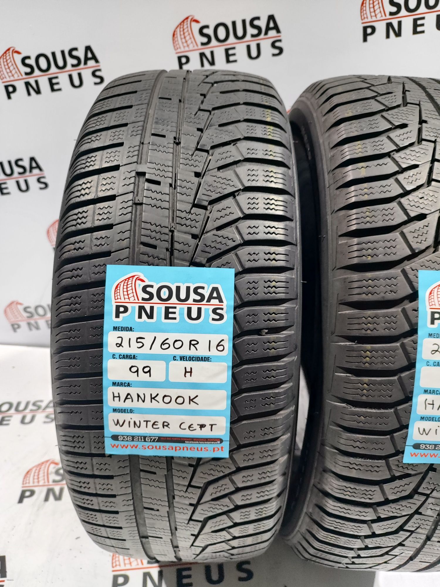 2 pneus semi novos 215-60R16 Hankook - Oferta da entrega na sua morada