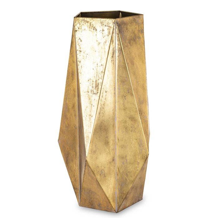 Złota Wysoka Osłonka Na Doniczkę Wazon Donica Metal Retro Loft 178491