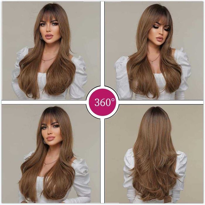 Peruca cor Loiro Escuro, comprida, nova