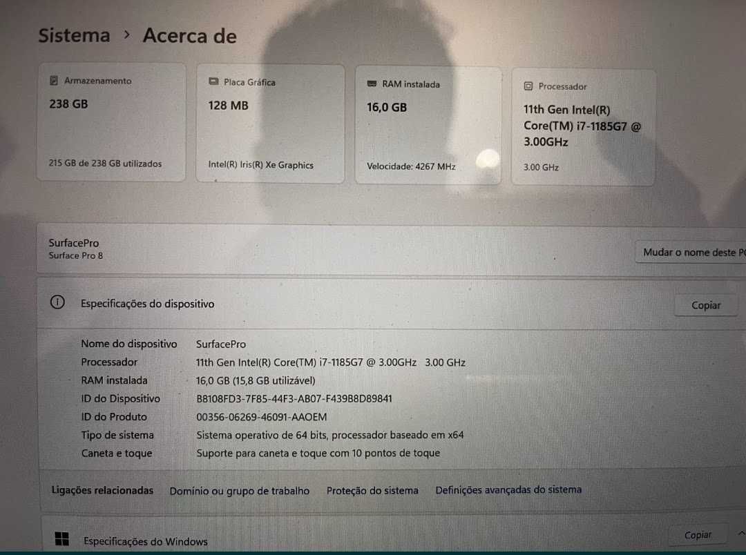 Portatil Microsoft Surface Pro 8 - 16GB RAM