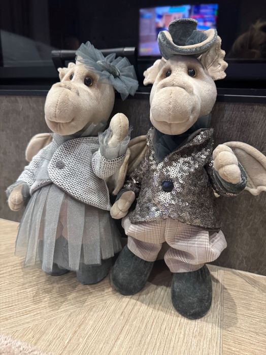 Мʼякі іграшки пара дракончиків стійких