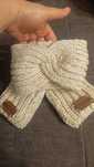 Handmade-nowy komplet mitenki+opaska