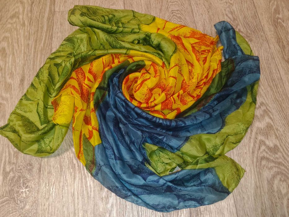 Шёлковый платок тонкий 90x90 см шелк