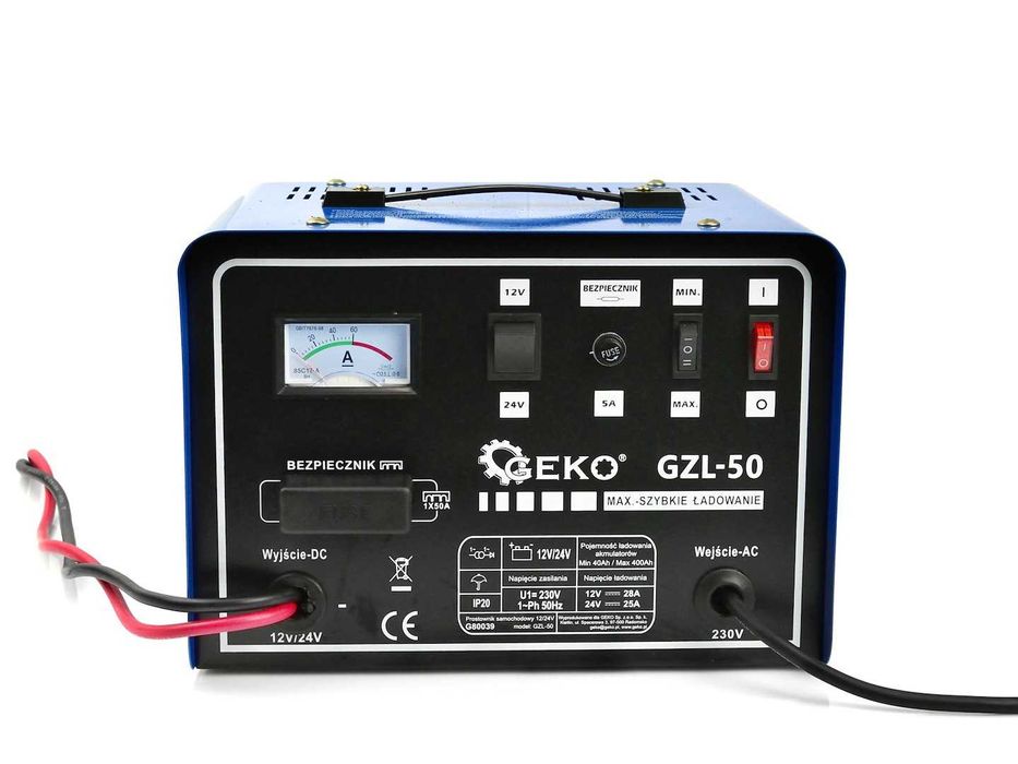 Prostownik samochodowy GZL50 12V/24V do akumulatorów 400Ah FAST CHARGE