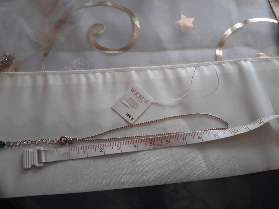 Nowa pozłacana bransoletka srebrna z kryształem swarovskiego dl 20 cm
