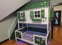 Łóżko piętrowe domek dla dzieci RATY LED