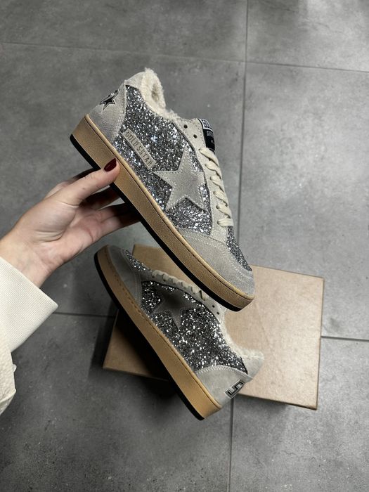 Кеди кросівки жіночі 38ggab golden goose голден гус сірі на хутрі/зима